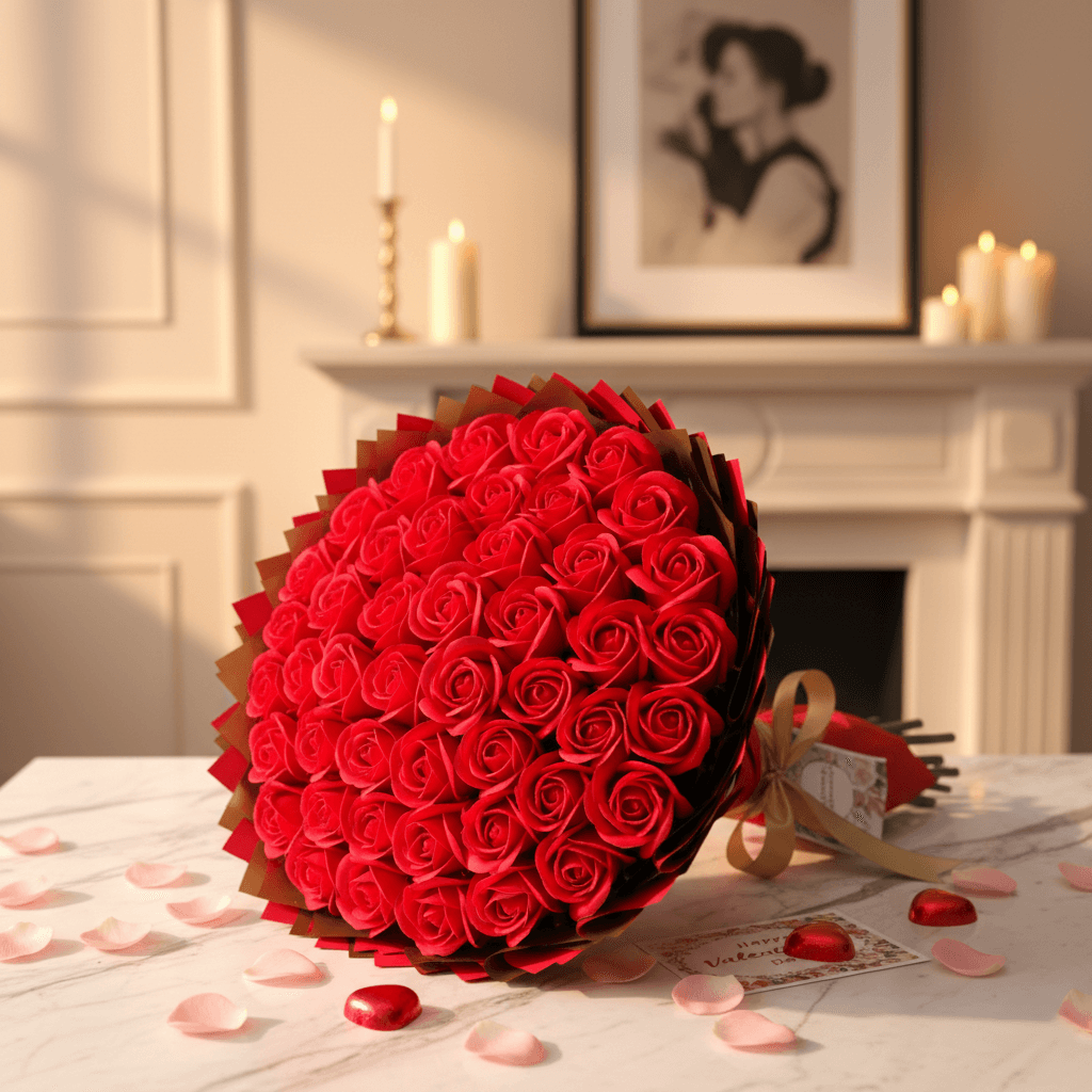 Bukiet 40 róż mydlanych