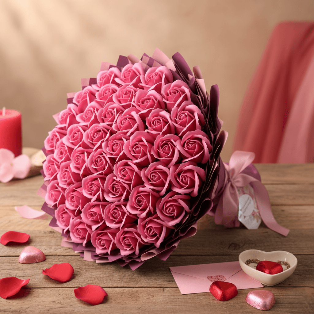 Bukiet 40 róż mydlanych