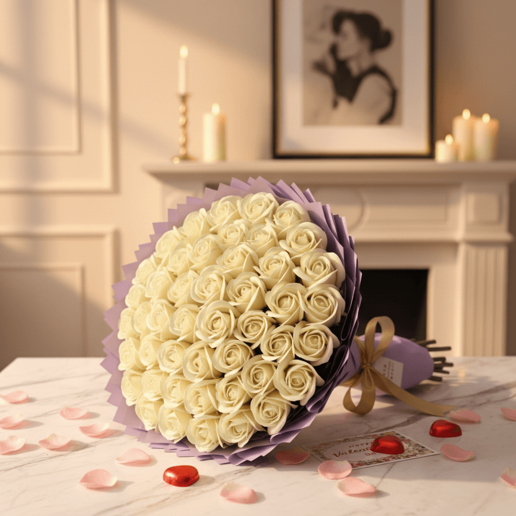 Bukiet 40 róż mydlanych